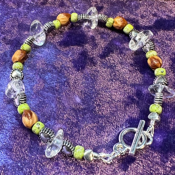 Navajo Native American Ghost Bead & Clear Quartz Bracelet - Handmade - Picture 5 of 9